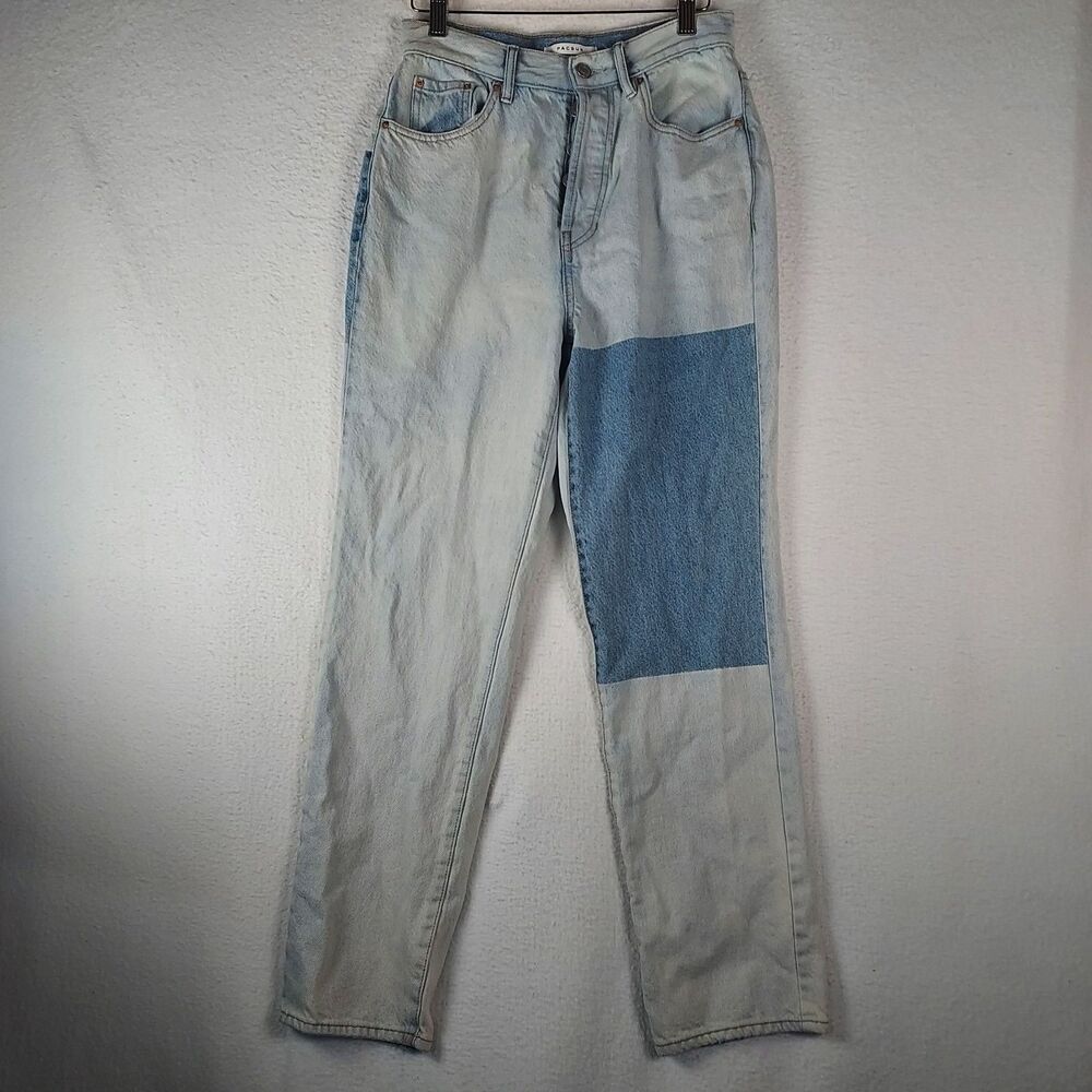 PacSun Jeans Women’s 26 Patchwork Light Blue Denim High Rise Dad Jean Casual